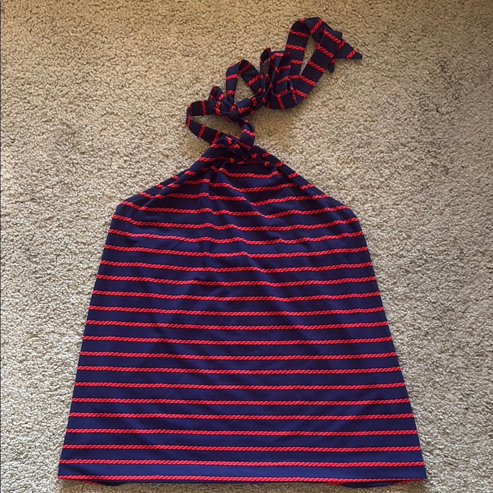 Nautical Red and Blue Striped Halter Top by Ann Taylor